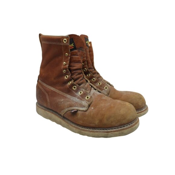 Thorogood Men's 8" Plain Toe Wedge Boots *Made in USA* 814-4364 Tobacco Size 12D - Picture 1 of 8